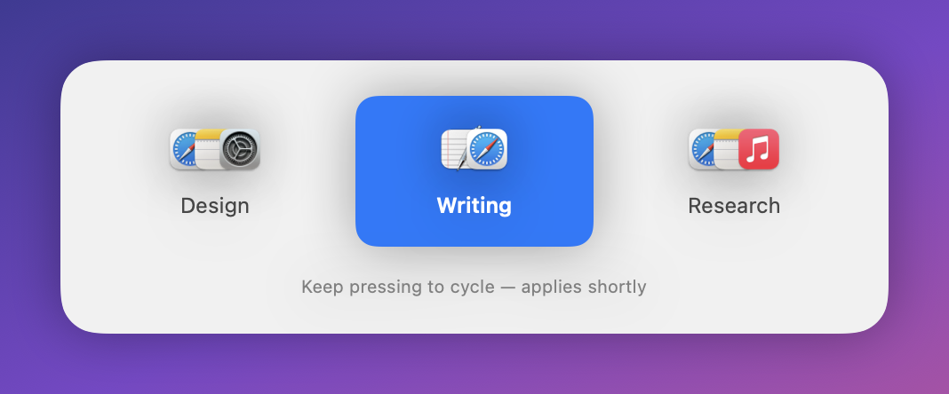 Seere workspace switcher overlay